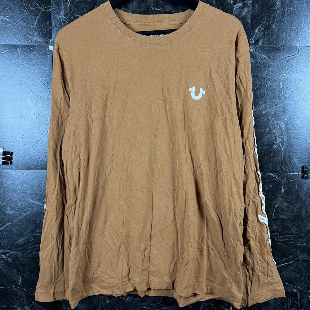 True Religion Men's Orange Sleeve Shirt Large